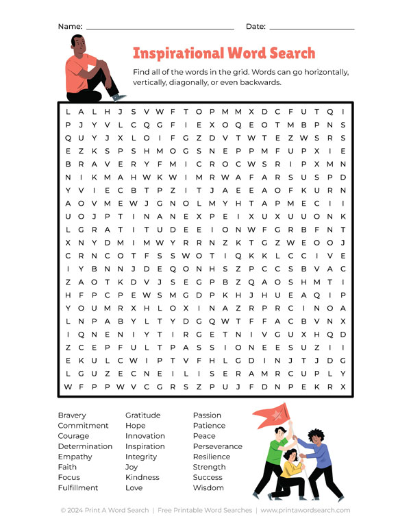 inspirational word search preview