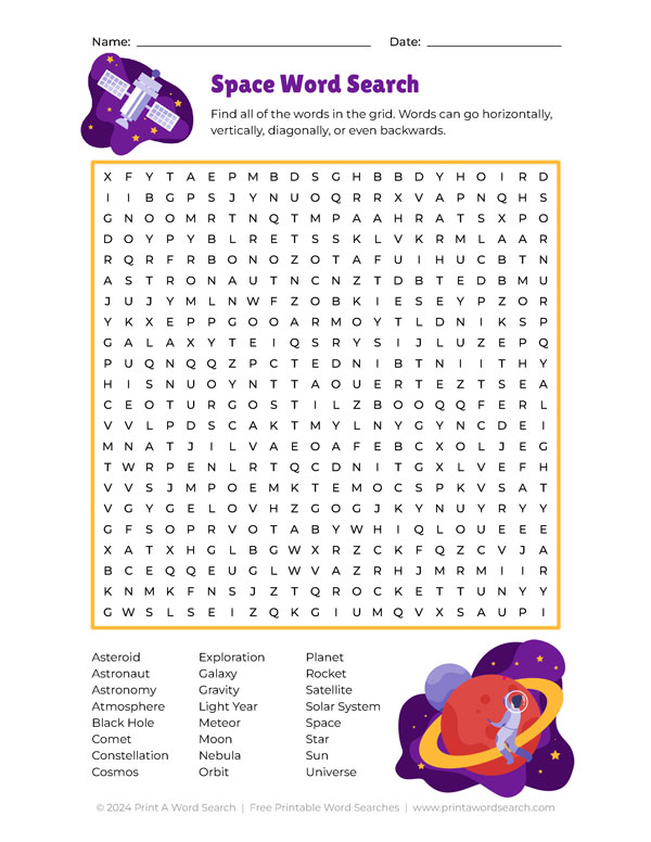 space word search preview