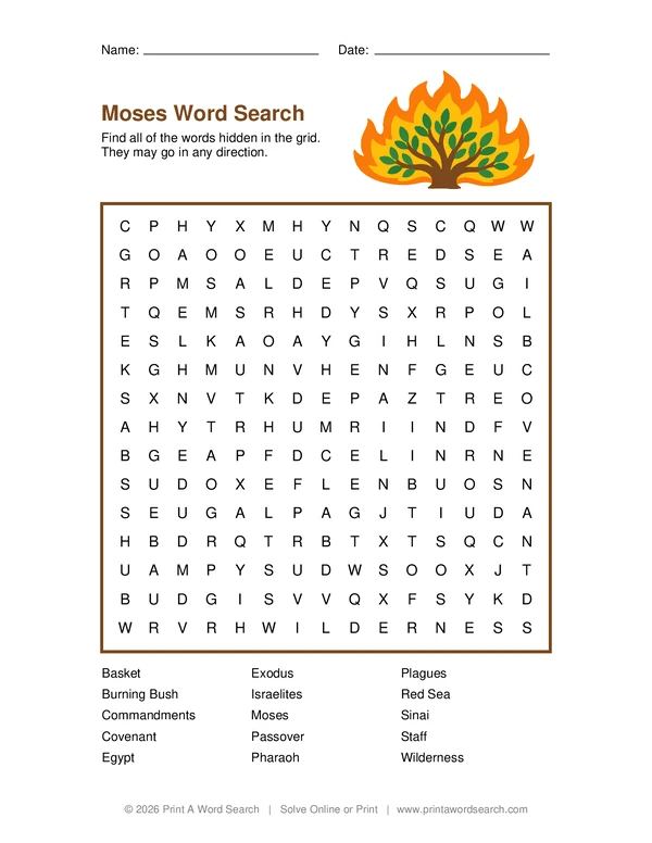 Moses Word Search
